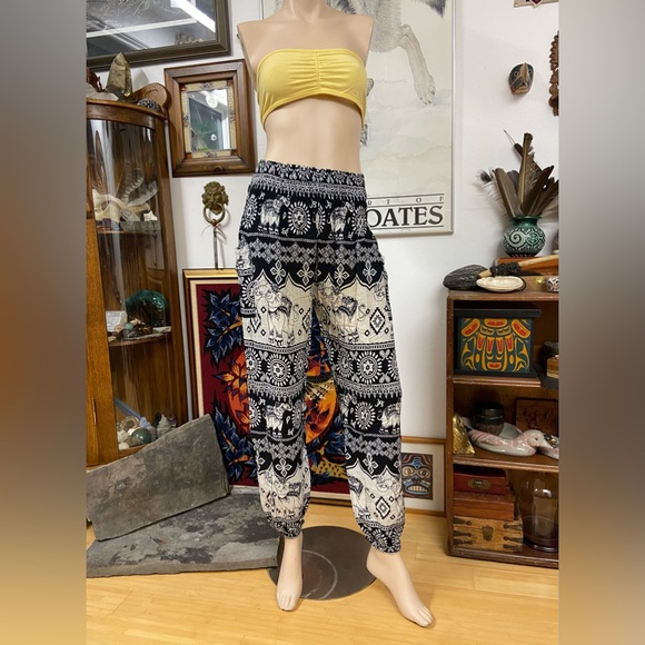 Black & White Elephant Harem Pants - Picture 11 of 11